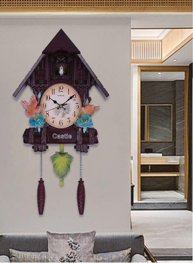 Three Secondz Cuckoo Wall Clock Lovely Children's Room Wall Clock - 65 cm x 16 cm x 37 cm - Fixed Door. Does not Open or Close (ChocoBrown) - Image 3